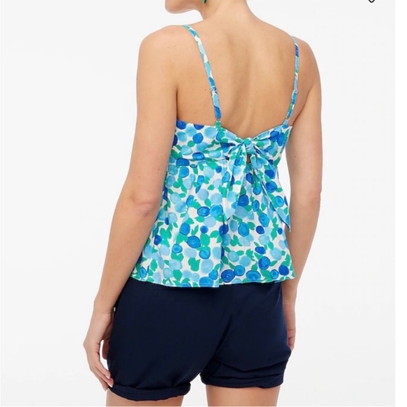 J.Crew Blue and Green Floral Women's Top - Picture 2 of 5
